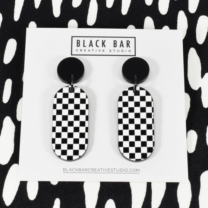 CAPSULE EARRINGS - CHECKERBOARD - Available in various colors