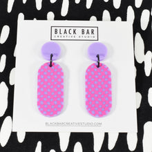 CAPSULE EARRINGS - SQUIGGLE CHECKERBOARD - Available in various colors