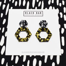 HEXAGON DANGLE EARRING - Available in various colors