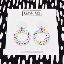 DOTTY ORGANIC HOOP DANGLE EARRINGS - Available in various colors