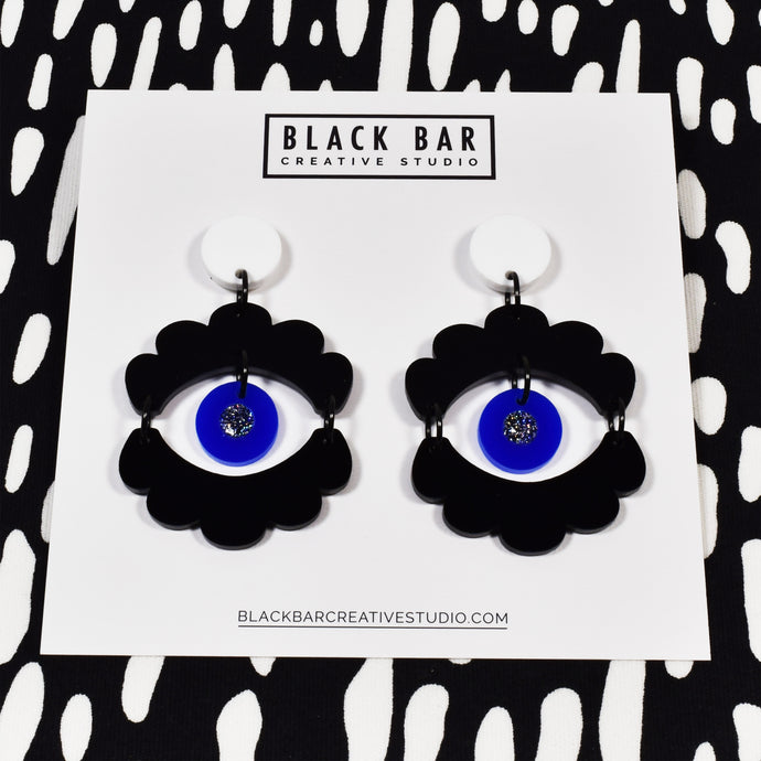 FRILL EYE EARRINGS - Available in various colors