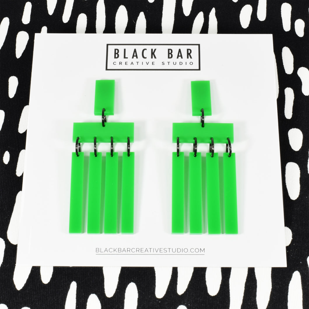 RECTANGLE DANGLE EARRINGS - MEDIUM - Available in various colors