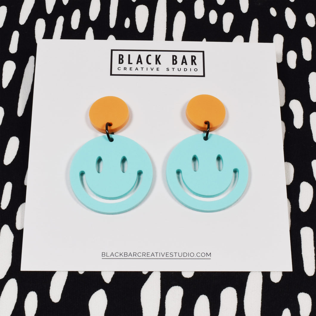 HAPPY FACE EARRINGS - Available in various colors